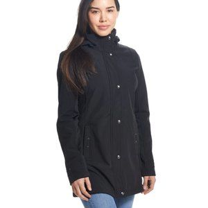 Weatherproof Hooded Midweight Softshell Walker Jacket Black Women's Small F9513